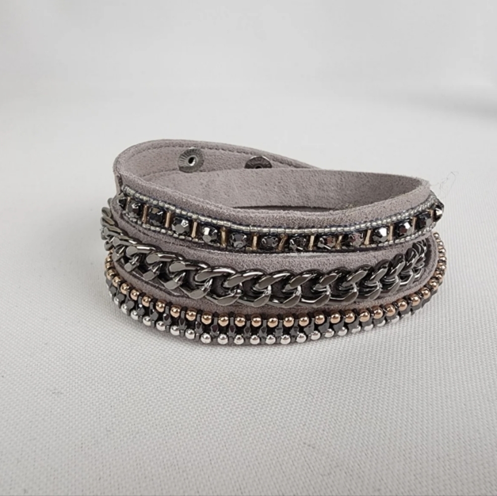 Stella & Dot Dove Suede Wrap Bracelet